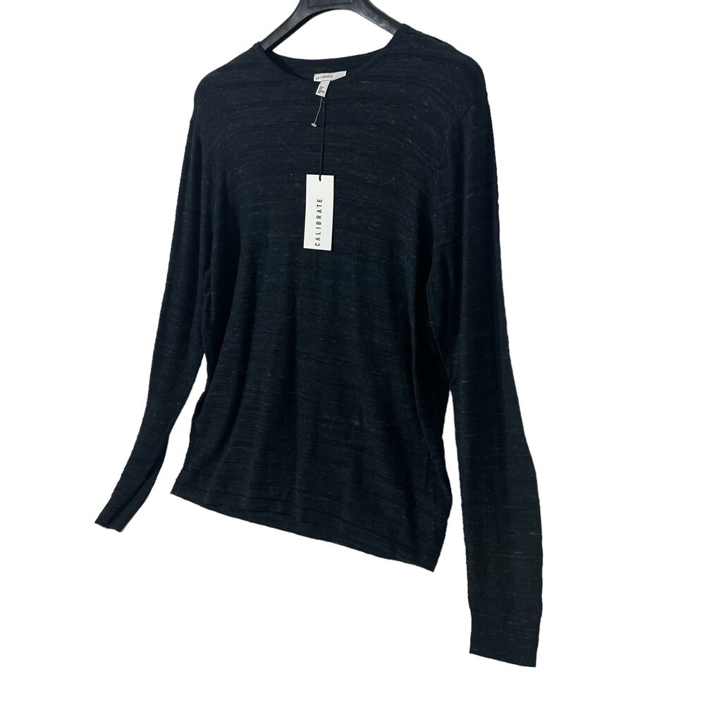 Calibrate size large black 100% cotton pull over sweater / shirt‎